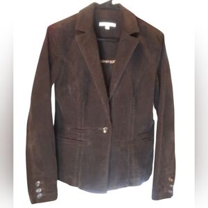 CAbi Brown Blazer Structured Corduroy Suit Jacket Small Dark Brown